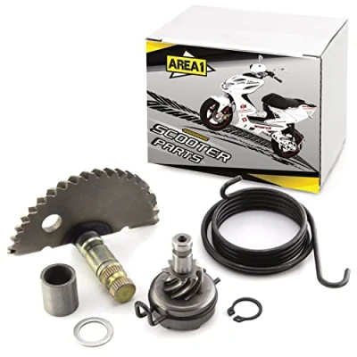 Afbeelding van Area1 Reparatieset voor kickstarter (rondsel, acteur/veren) GY6 50 cc China 4 takt compatibel met Explorer AGM RS Yiying 50QT/139QMA/QMB