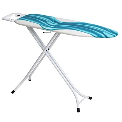 Afbeelding van Mabel Home In hoogte verstelbaar, 4 poten, strijkplank, extra overtrek, blauw/wit patroon