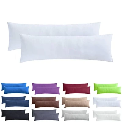 Afbeelding van NatureMark Jersey kussensloop set van 2 Oeko Tex gecertificeerd katoen wit 40 x 145 cm (zijslaper/stijlkussenovertrek)