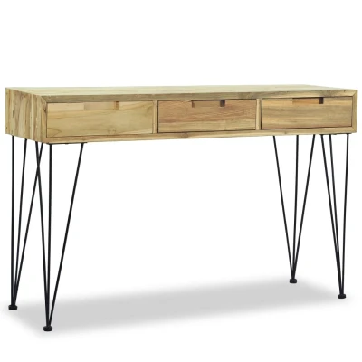 Afbeelding van Wandtafel 120x35x76 cm massief teakhout