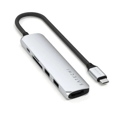 Afbeelding van Satechi 6 in 1 USB C Slim Multiport Adapter Silver