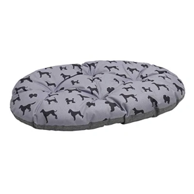 Afbeelding van Rosewood Hondenkussen all seasons ovaal hondenprint / grijs