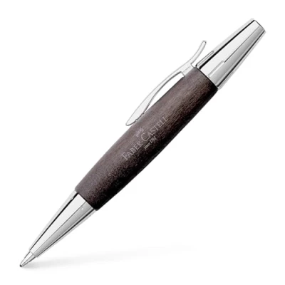 Afbeelding van Faber Castell balpen E motion chroom/zwart perenhout FC 148383
