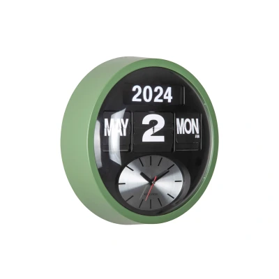 Afbeelding van Karlsson Wandklok Rond Flip Jungle groen Ø32,6cm