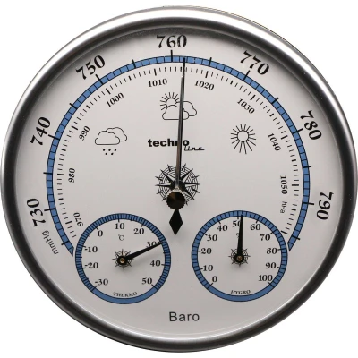 Afbeelding van Technoline WA 3090 ronde barometer met thermo hygrometer in vintage design