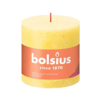 Afbeelding van Rustiek stompkaars shine 100/100 sunny yellow Bolsius