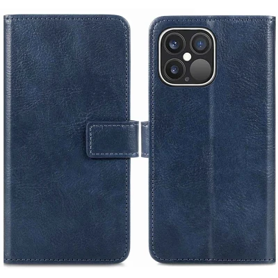 Afbeelding van iMoshion Hoesje Geschikt voor iPhone 13 Pro Luxe Bookcase Donkerblauw