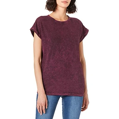 Afbeelding van Damesshirt &#039;Washed Extended Shoulder T&#039; Berry Black XL