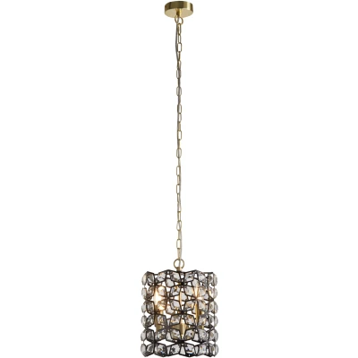 Afbeelding van Searchlight Iris Hanglamp Ø 25 X 150 Cm Zwart En Satijn Messing