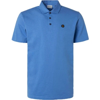 Afbeelding van No Excess Poloshirt Slub Blauw maat M heren met Regular fit Pasvorm Stretch Suitable Herenkleding