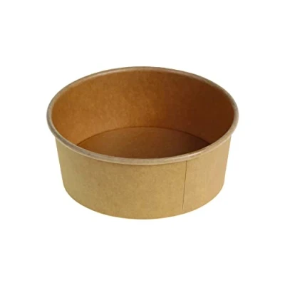 Afbeelding van DeinPack 50 stuks wegwerpkommen om mee te nemen, bruin, 750 ml, composteerbare slakom van kraftkarton, verpakking met PLA binnencoating, wegwerpschalen