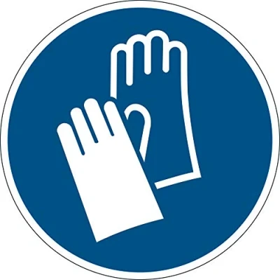 Afbeelding van Durable 103906 pictogram op de grond, &quot;dragen van handschoenen, niet permanent, Ø 43 cm, blauw