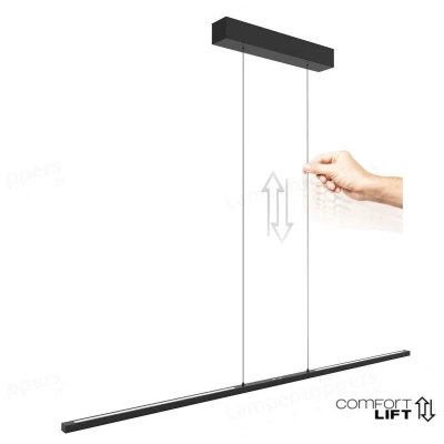 Afbeelding van Hanglamp Bande, 155 cm omhoog/omlaag, zwart, CCT, dimmer