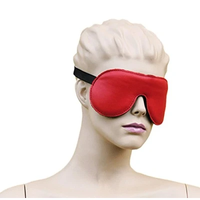 Afbeelding van Leren Gevoerde Blinddoek rood