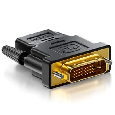 Afbeelding van deleyCON HDMI DVI adapter aansluiting naar D stekker (24+1) (19 pol) 1080p Full HD 1920 x 1200 zwart