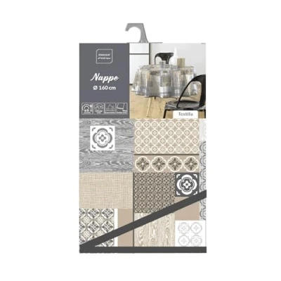 Image de douceur d&#039;intérieur, Nappe Ronde (Diamètre 160 cm) Costa, PVC Textilia