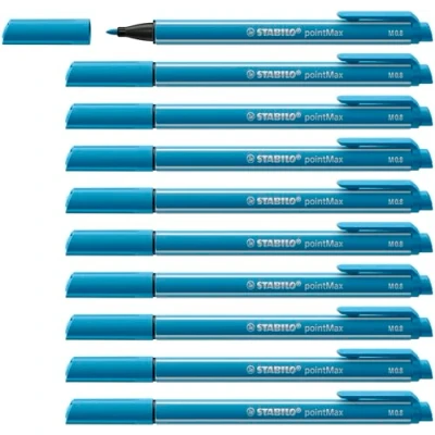 Afbeelding van Stabilo Viltstift pointmax 488/51 m azuurblauw 10 stuks