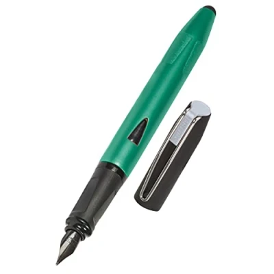 Afbeelding van Online Ergonomische vulpen Switch groen veer M (medium) voor standaard inktpatronen, navulbaar, met stiftpunt, rechts en linkshandigen, meisjes/jongens/volwassenen