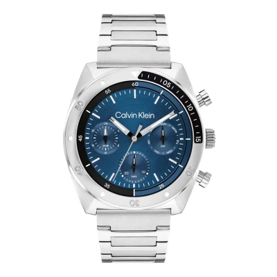 Afbeelding van Calvin Klein FLEX Chronograaf silvercoloured/blue, Heren, Maat: One Size, Silver coloured/blue