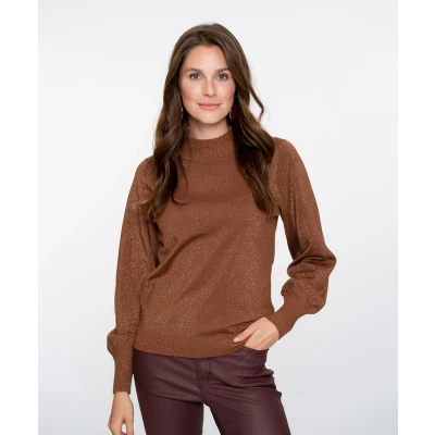 Afbeelding van Geisha Trui Turtleneck Lurex Bruin 3XL