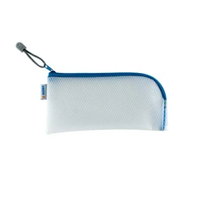 Afbeelding van HERMA 20003 reistas met ritssluiting (23 x 11 cm) klein transparant vak voor laptop, oplaadkabel, cosmetica, potloden, sleutels, toilettas, blauw
