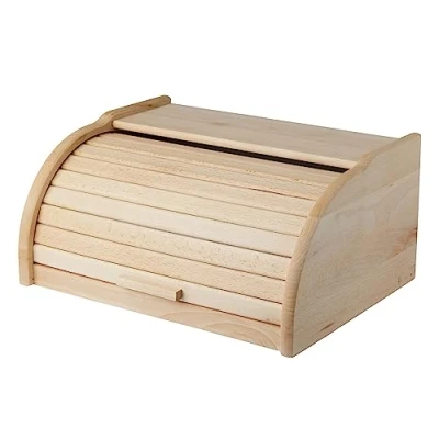 Afbeelding van GALICJA Bretto Broodtrommel van hout, moderne broodtrommel, houten retro brooddoos, 38 x 29 18 cm, naturel