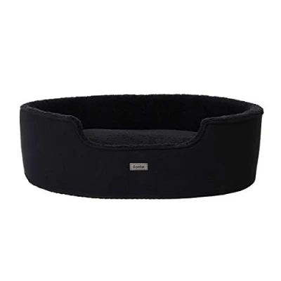 Afbeelding van Hondenbed met omkeerbaar kussen, kattenbed, hondenbed, pluche, wasbaar (M) 83 x 63 cm, zwart