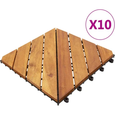 Afbeelding van VidaXL Terrastegels 10 st 30x30 cm massief acaciahout