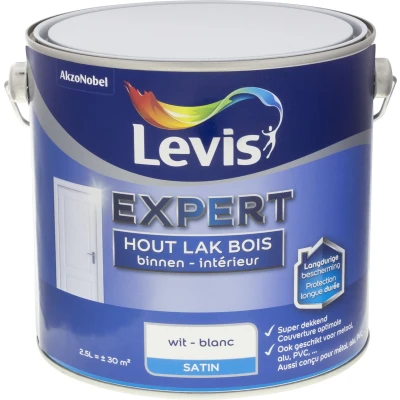 Afbeelding van Levis Expert lak binnen zijdeglans 2,5l wit
