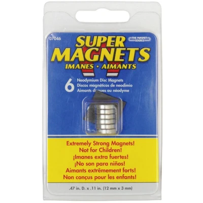 Afbeelding van Blanko Magneet (Ø x h) 12 mm 3 rond RVS 6 stuk(s) 205017