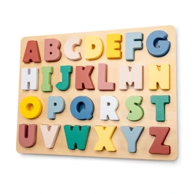 Afbeelding van New Classic Toys Houten Alfabet Puzzel Letters A t/m Z Hoofdletters Leren FSC