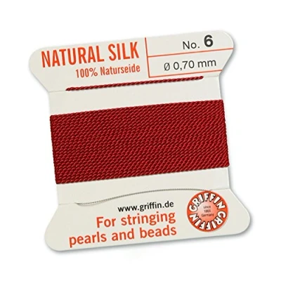 Afbeelding van Griffin pareldraad, 100% natuurlijke zijde, 2 m, met een naald 0,70 mm, 1 stuk