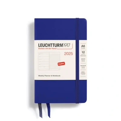 Afbeelding van Leuchtturm1917 Weekly Planner &amp; Notebook A6 Pocket 12 maanden 2025 Hardcover Ink