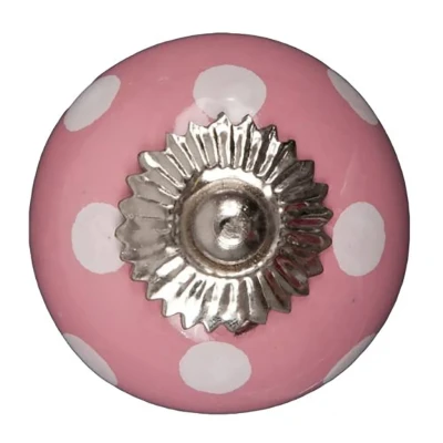 Afbeelding van Good in Style Meubelknop 40mm roze wit gestippeld