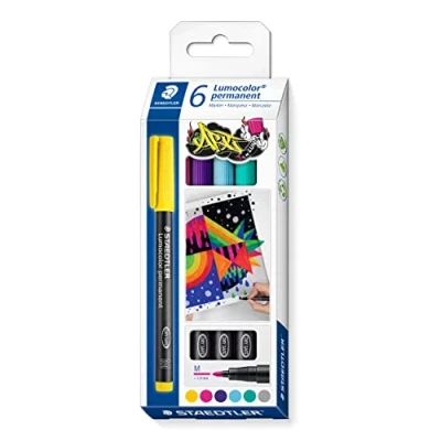 Afbeelding van STAEDTLER Lumocolor permanent pen M 317 etui met 6 kleuren