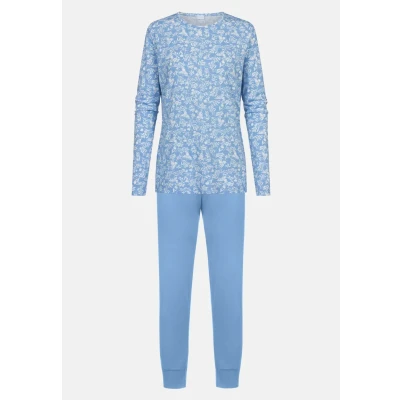 Afbeelding van mey Serie Flower Meadow SET Pyjama, Dames, Maat: 38, Blue silk