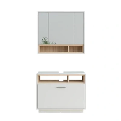 Afbeelding van Vicco BeatriceBadkamermeubelset 2 delen Wit/Sonoma