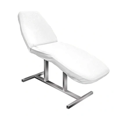 Afbeelding van Activeshop Badstofhoes voor alle gangbare cosmetische stoelen, massagestoel inklapbaar, wit, afmetingen 60 x 190 cm, zeer onderhoudsvriendelijk
