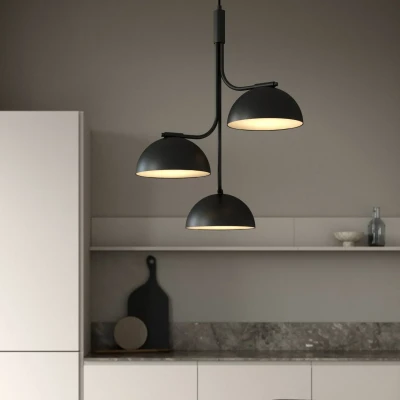 Afbeelding van Hanglamp Tullio, 3 lamps, zwart