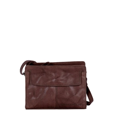 Afbeelding van Leather Cross body Leyla Dark brown