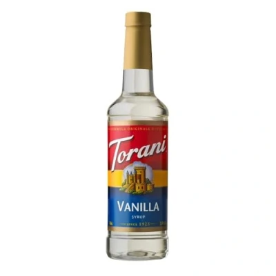 Afbeelding van Torani Vanillesiroop voor koffie, heerlijk gearomatiseerde koffiesiroop, geschenkdoos, vanille koffiesiroop (750 ml, 1 fles)