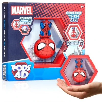 Afbeelding van WOW! PODS 4D Marvel Spider Man figuur, uniek verzamelfiguur met bobbelhoofd dat uit hun wereld springt in de jouwe, wand of boekenplank, speelgoed en geschenken, serie 1 nr. 411