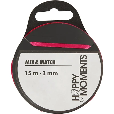 Afbeelding van Happy Moments Satijnlint 3 Mm X 15 M Roze