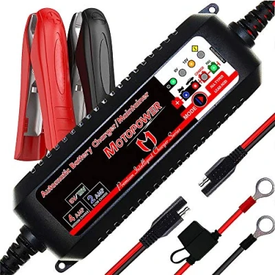 Afbeelding van MOTOPOWER MP00207 FR 6 V/12 V, 4 amp, intelligente oplader, volautomatisch, met batterijherstelmodus
