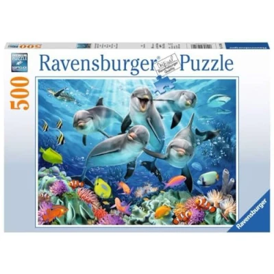 Afbeelding van Ravensburger puzzel Dolfijnen in het koraalrif Legpuzzel 500 stukjes