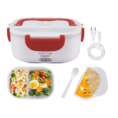 Afbeelding van Beper 90.920 Lunchbox met verwarmingsfunctie Rood/Wit