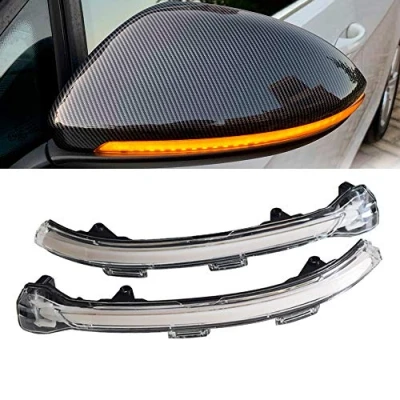Afbeelding van 1 paar zijspiegelknipperlichten, dynamisch scrollen, led indicator voor Golf 7 MK7 GTI R 7.5 Sportsvan (witte schaal)