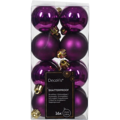 Afbeelding van Kerstbal kunststof d4 cm vlt 16st kerst Decoris