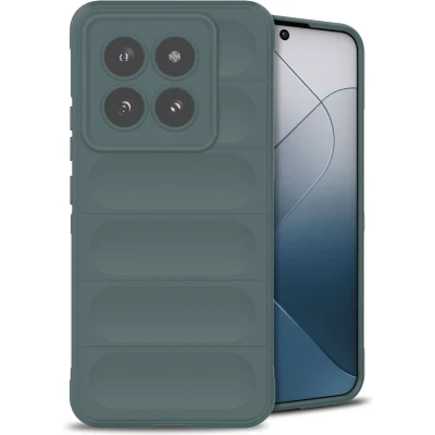 Afbeelding van iMoshion Hoesje Geschikt voor Xiaomi 14 Pro Siliconen EasyGrip Backcover Donkergroen