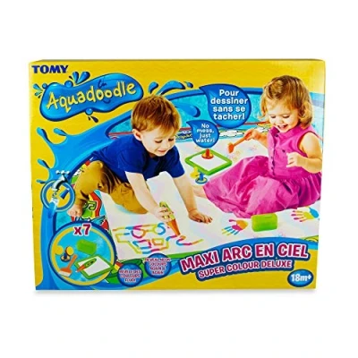 Afbeelding van AquaDoodle Tomy Maxi Neonmat T72373, reuze regenboogwatertekenmat, reuzenkleuring, kruipmat, geschikt voor kinderen vanaf 18 maanden
